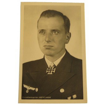 Kriegsmarine - Postcard  of RK recipient  Korvettenkapitän Otto Kretschmar. Espenlaub militaria